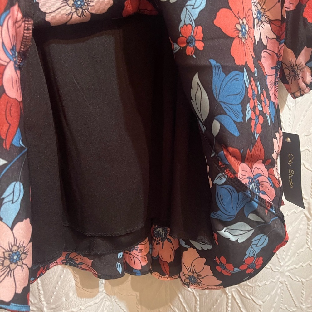 City Studio Black Floral Long Sleeve Dress - Picture 5 of 15